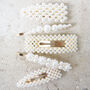 Set Of Five Statement Pearl Hair Clips, thumbnail 1 of 3