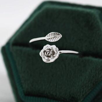 Adjustable Rose Wrap Ring In Sterling Silver, 2 of 10