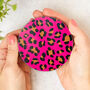 Round Coaster Pink Leopard Print Heat And Stain Proof, thumbnail 1 of 12