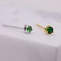 Emerald Green Cz Crystal Stud Earrings, thumbnail 2 of 12