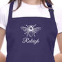Personalised Bee Apron In Purple, thumbnail 3 of 4