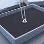 Silver Necklace Inlaid Zircon Triangle Pendant, thumbnail 8 of 10
