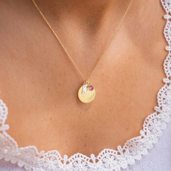 Sterling Silver 16th Charm And Birthstone Personalised Necklace, 3 of 12
