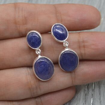 Blue Sapphire 925 Silver September Birthstone Earrings, 7 of 12