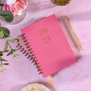 Personalised 2024 Weekly Diary| Planner| Hot Pink, 7 of 12