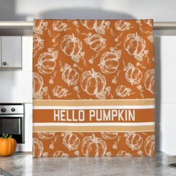 Designer Inspired Hello Autumn Tea Towel, 8 of 8