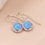 Sterling Silver Blue Opal Drop Earrings, thumbnail 4 of 8