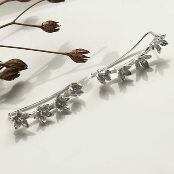 Sterling Silver Blooming Ear Climbers, 3 of 7
