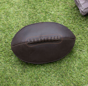 Personalised Luxury Leather Rugby Ball Wash Bag, 7 of 12