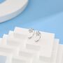 Sterling Silver Clear Cz Flower Huggie Hoop Earrings, thumbnail 7 of 12