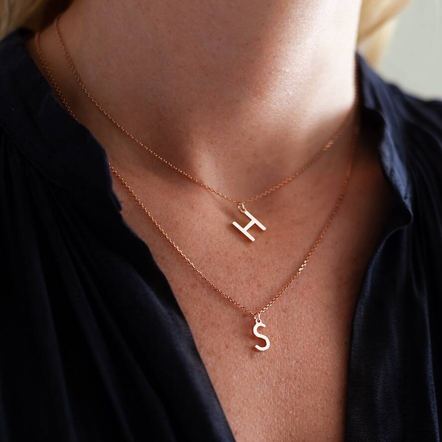 Contemporary Letter Sterling Silver Necklace Set, 1 of 5