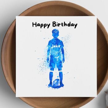 Rugby Boy Personalised Birthday Card, 4 of 6