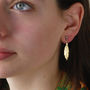 18ct Gold Vermeil Feather Drop Earrings, thumbnail 1 of 7