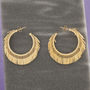 Gold Plate And Silver Tassel Fringe Hoop Earrings, thumbnail 6 of 7