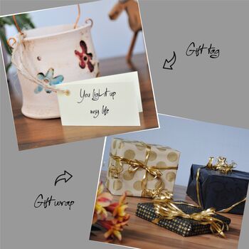 Ceramic Tealight Holder With Copper Wire And Owl, 4 of 5