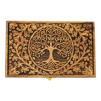 Engraved Tree Of Life Wooden Jewellery Box, 9 of 11