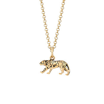 Tiger Charm Necklace, Sterling Silver Or Gold Plated, 9 of 10