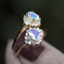 White Opal Art Deco Cluster Ring, thumbnail 1 of 7