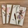 Hand Painted Iris Watercolour Note Card Set Of Three, thumbnail 2 of 5