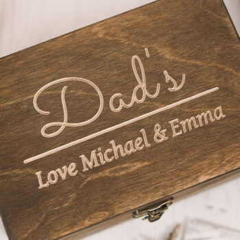 Dad's Personalised Carved Cufflink Box, 5 of 6