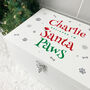 Personalised White Wooden Santa Paws Pet Christmas Eve Box Three Sizes 22cm | 27cm | 30cm, thumbnail 3 of 7