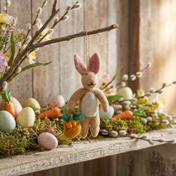 Handmade Felt Rory The Rabbit Hanging Easter Decoration, 3 of 3