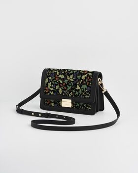 Black Embroidered Crossbody Bag, 5 of 6