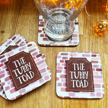 Personalised Home Bar Set Of Four Coasters, 2 of 9