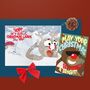 Funny Christmas Card With Chaotic Screaming, Shaking And Light Up Rudolph, thumbnail 1 of 12