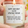Amazing Friend Birthday Gift Quote Candle, thumbnail 6 of 10