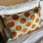 Oblong Velvet Ikat Cushion Orange Spot, thumbnail 4 of 6
