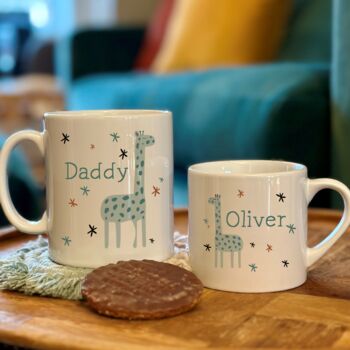 Personalised Daddy And Me Giraffe Matching Mugs, 3 of 4