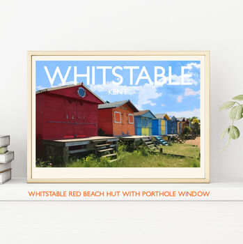 Personalised Whitstable Vintage Style Travel Poster, 8 of 9