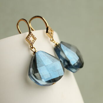 Art Deco Peacock Drop Earrings, 3 of 9