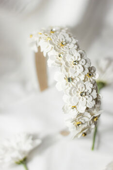 White Flower Embellished Headband With Gems, 6 of 8