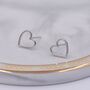 Sterling Silver Open Heart Stud Earrings, thumbnail 2 of 11