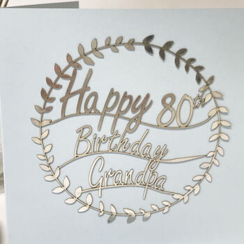 Personalised 80th Garland Papercut Birthday Card, 3 of 11