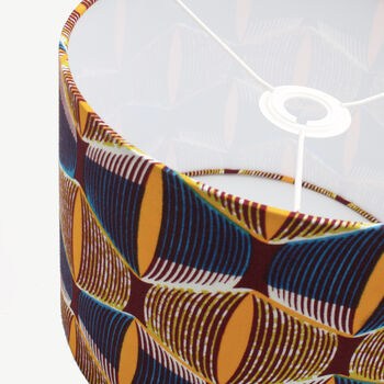 Yellow And Blue Eyes African Print Lampshade, 5 of 7