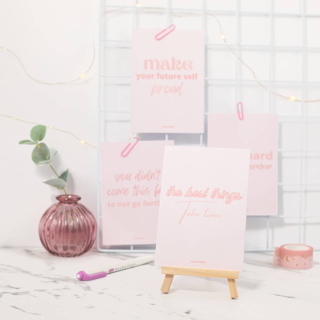 Motivational Desk Print Bundle With Mini Easel Stand, 1 of 6