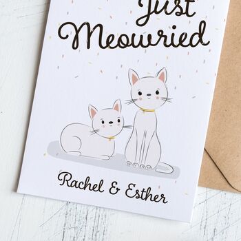 Personalised Wedding Or Civil Ceremony Card With Cats, 2 of 3