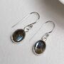 Sterling Silver Dangly Labradorite Oval Earrings, thumbnail 4 of 4