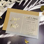 Gold Foil Save The Date Calendar Vellum Invites, thumbnail 5 of 11