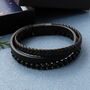 Christmas Personalised Multi Layered Beaded Leather Bracelet For Men, thumbnail 3 of 11