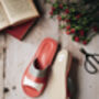 Woman's Red Slip On Slippers, thumbnail 5 of 8