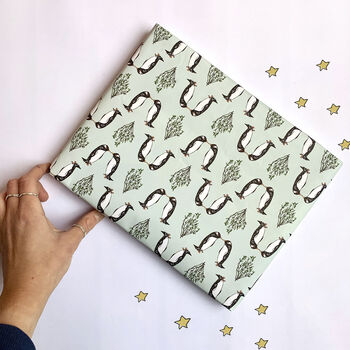 Kissing Penguins Christmas Wrapping Paper Sheet, 3 of 3