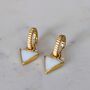 'The Triangle' Mother Of Pearl Gold Plated Earrings, thumbnail 4 of 7