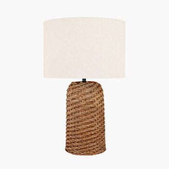 Brown Woven Seagrass Table Lamp, 4 of 11