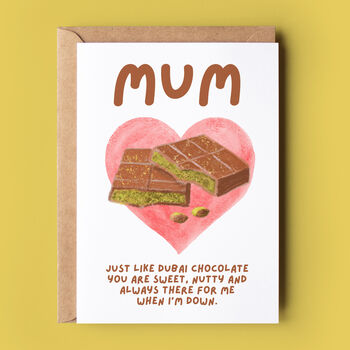 Dubai Chocolate Mother's Day Or Birthday Card For Mum, 2 of 3