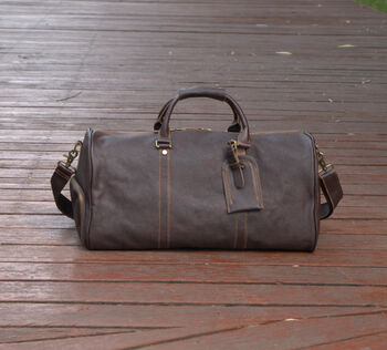 Leather Boot Gym Weekend Bag, 5 of 12