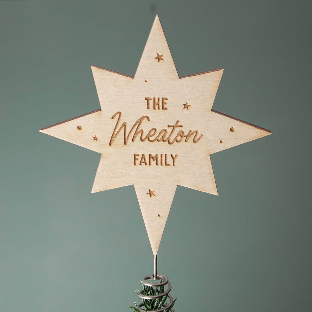 Personalised Family Star Christmas Tree Topper